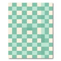 Teal Cream Gingham Squares Rug