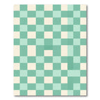 Teal Cream Gingham Squares Rug