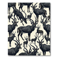 Sable Antelope Dark Wildlife Illustration Rug