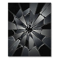 Monochrome Shattered Glass Geometric Abstract Rug