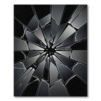 Monochrome Shattered Glass Geometric Abstract Rug
