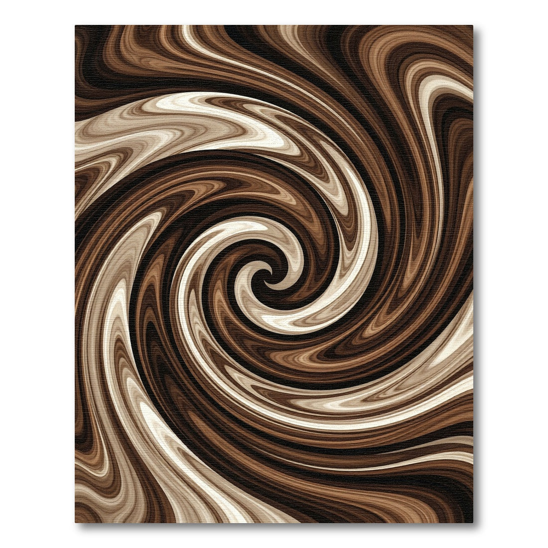 Rich Brown Creamy Swirl Rug