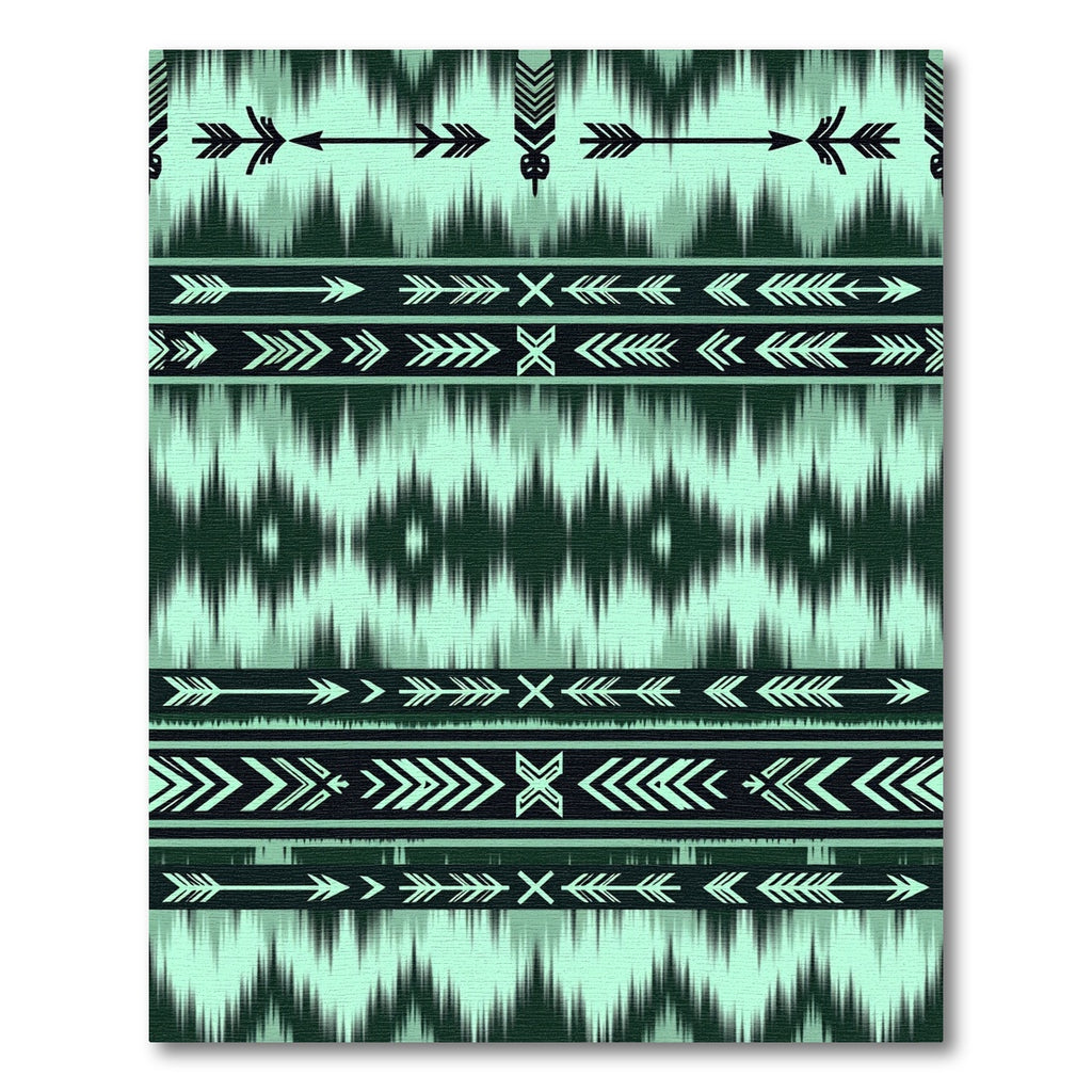 Teal Arrow Tribal Stripe Rug
