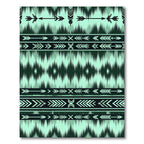 Teal Arrow Tribal Stripe Rug