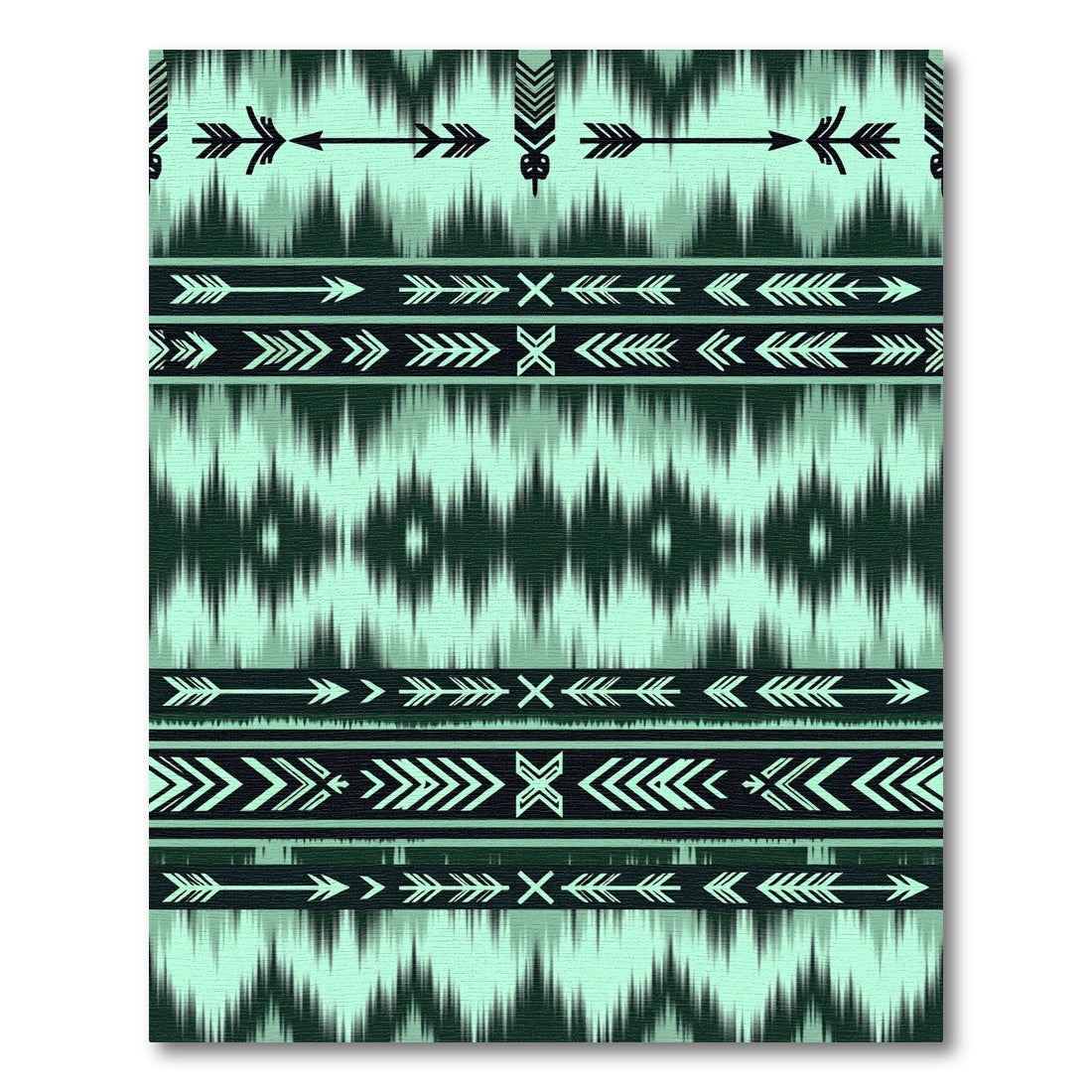 Teal Arrow Tribal Stripe Rug