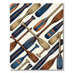 Nautical Navy and Ochre Paddle Composition Rug