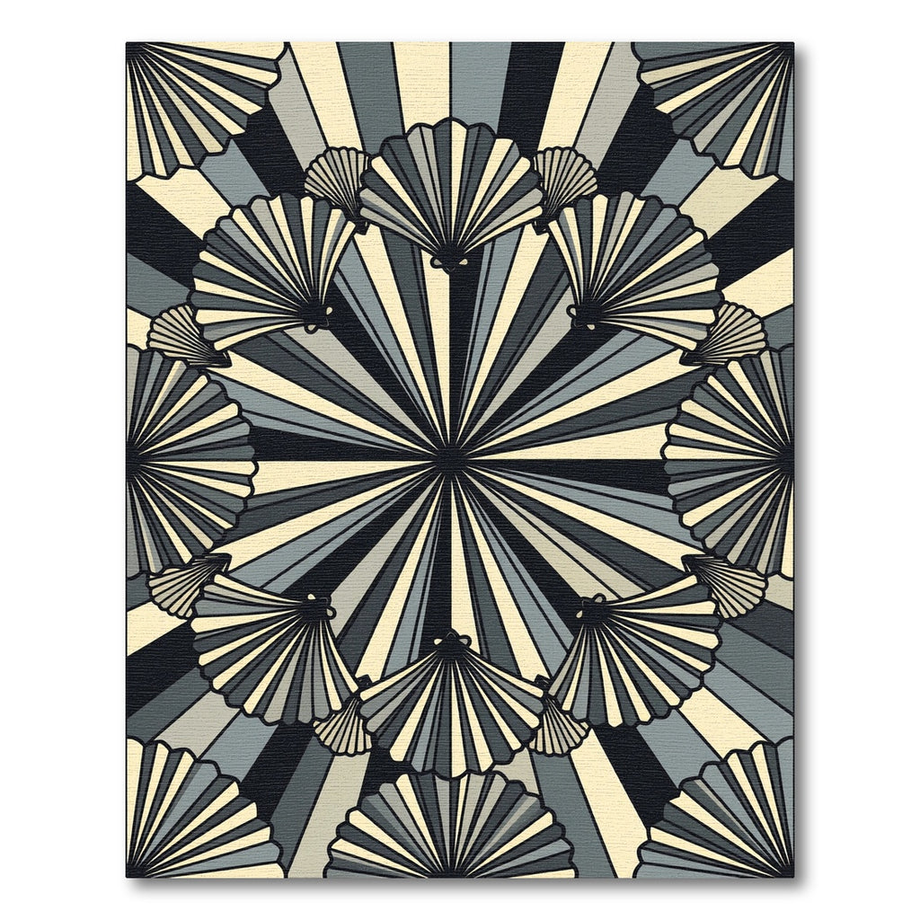 Art Deco Fan Shell Monochrome Radiance Rug