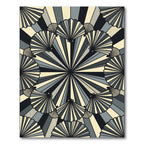 Art Deco Fan Shell Monochrome Radiance Rug