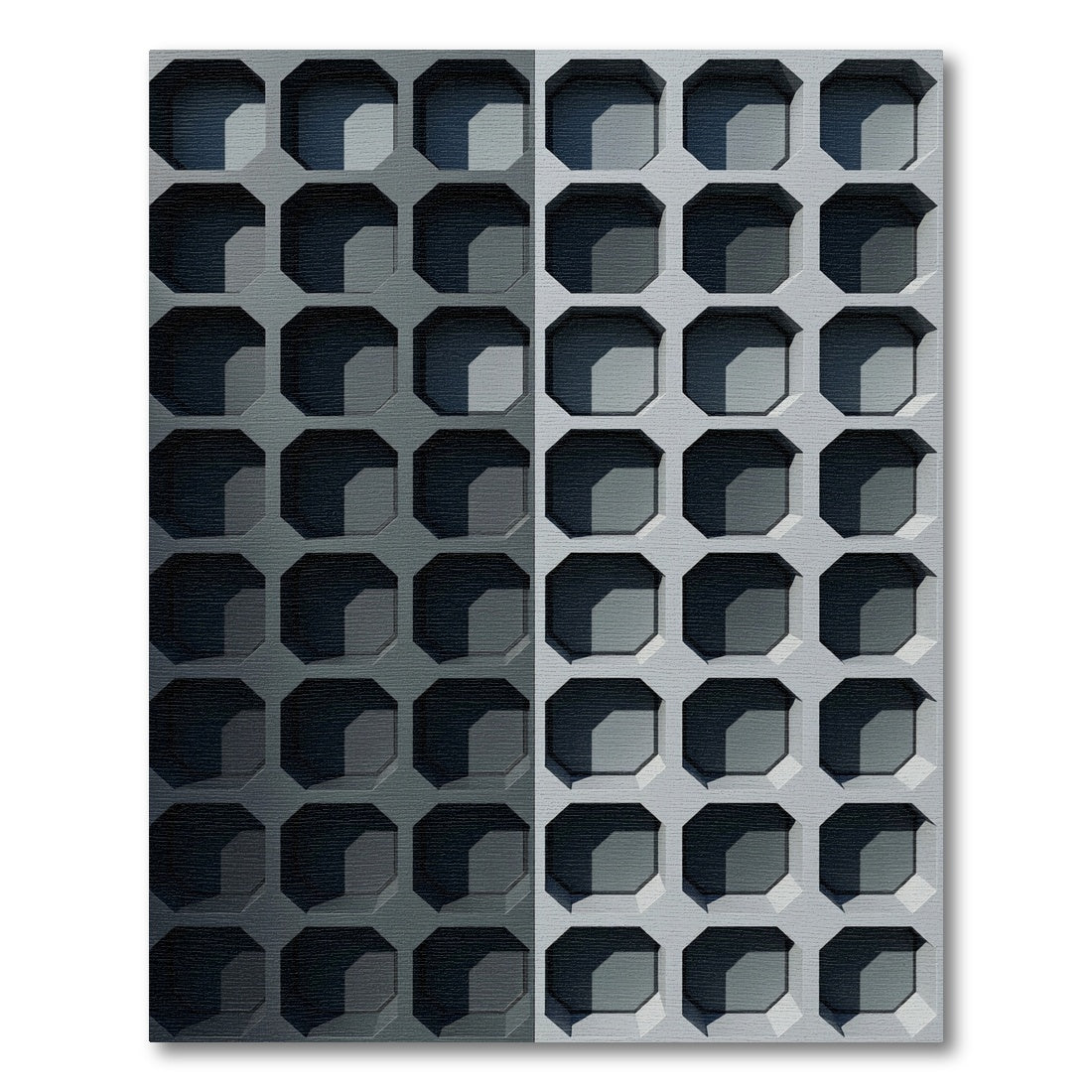 Monochrome Geometric Octagonal Grid Texture Rug