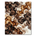 Abstract Coffee Ink Wash Layered Rug