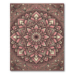 Blush Pink Ornamental Floral Mandala Rug