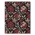 Vintage Burgundy Floral Branches Rug