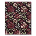Vintage Burgundy Floral Branches Rug