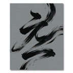Minimalist Black Ink Zen Brushwork Rug