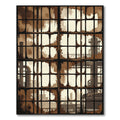 Industrial Cityscape Grunge Window View Rug