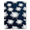 Minimalist Silver Piggy Bank Grid Rug