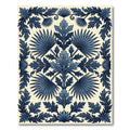 Indigo Botanical Palm Leaf Symmetry Rug