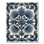 Indigo Botanical Palm Leaf Symmetry Rug