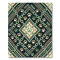 Sage Green Chain Link Paw Geometric Rug
