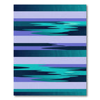 Modern Teal Blue Gradient Linear Art Rug