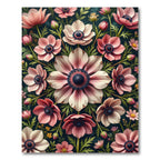 Elegant Blush Anemone Floral Medallion Rug