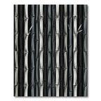 Monochrome Bamboo Forest Vertical Stems Rug