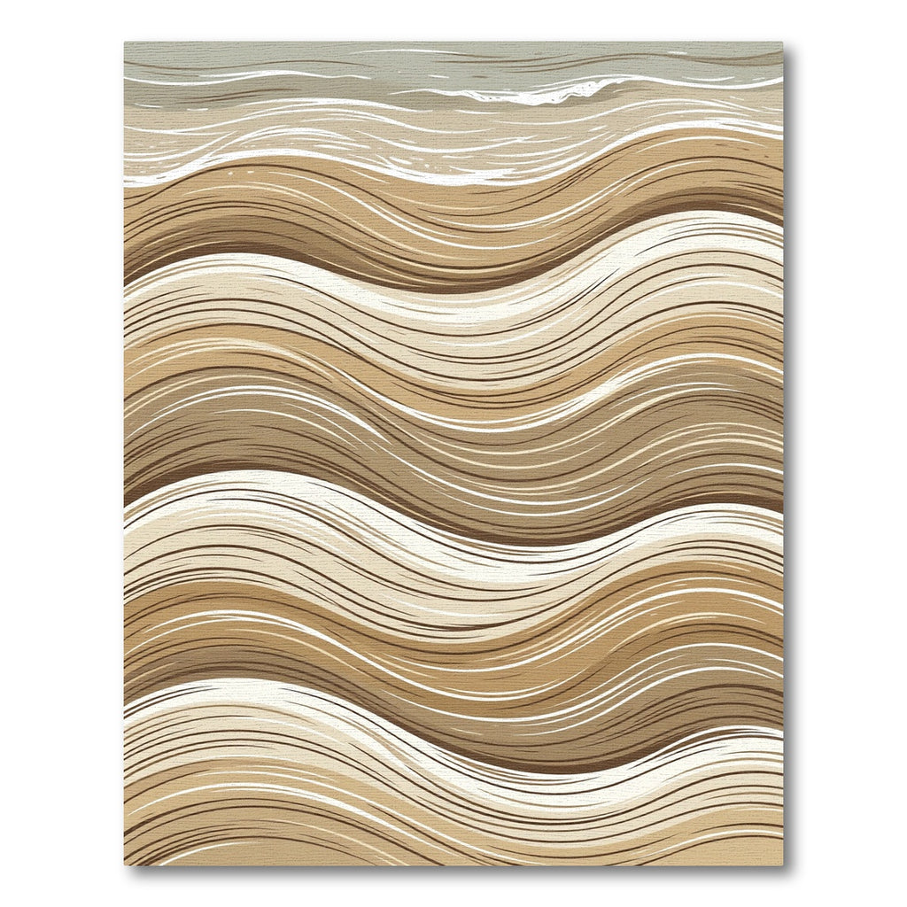 Earthy Sand Wave Abstract Area Rug