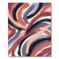 Abstract Swirling Crimson and Lavender Brushstroke Rug