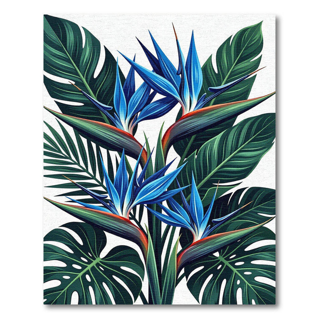 Vibrant Blue Tropical Bird Paradise Rug