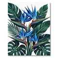 Vibrant Blue Tropical Bird Paradise Rug