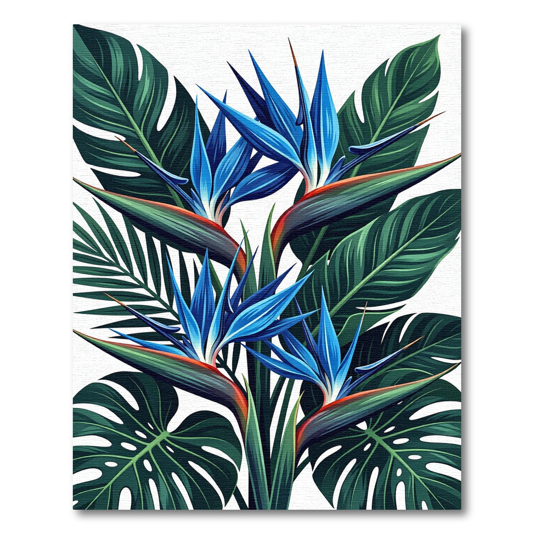 Vibrant Blue Tropical Bird Paradise Rug