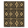 Geometric Gold and Black Tribal Hourglass Rug