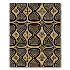 Geometric Gold and Black Tribal Hourglass Rug