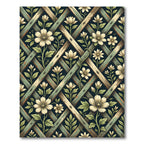 Vintage Floral Trellis Lattice Rug