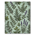 Botanical Lavender and Rosemary Sage Green Rug