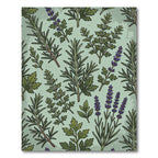 Botanical Lavender and Rosemary Sage Green Rug
