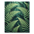 Forest Green Fern Leaf Pattern Rug