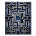 Midnight Blue Labyrinth 3D Geometric Rug