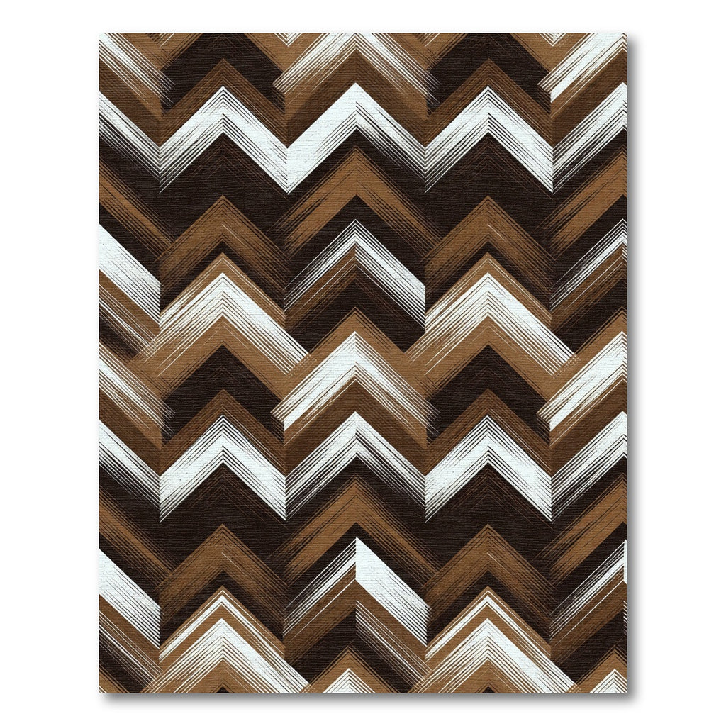 Brown White Chevron Ikat Rug