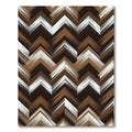 Brown White Chevron Ikat Rug