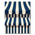 Navy and Cream Nautical Striped Accent Rug