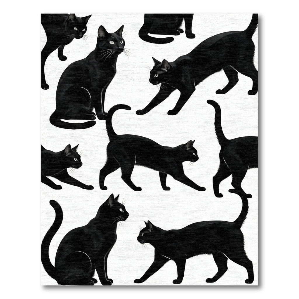 Midnight Black Cat Compilation Rug