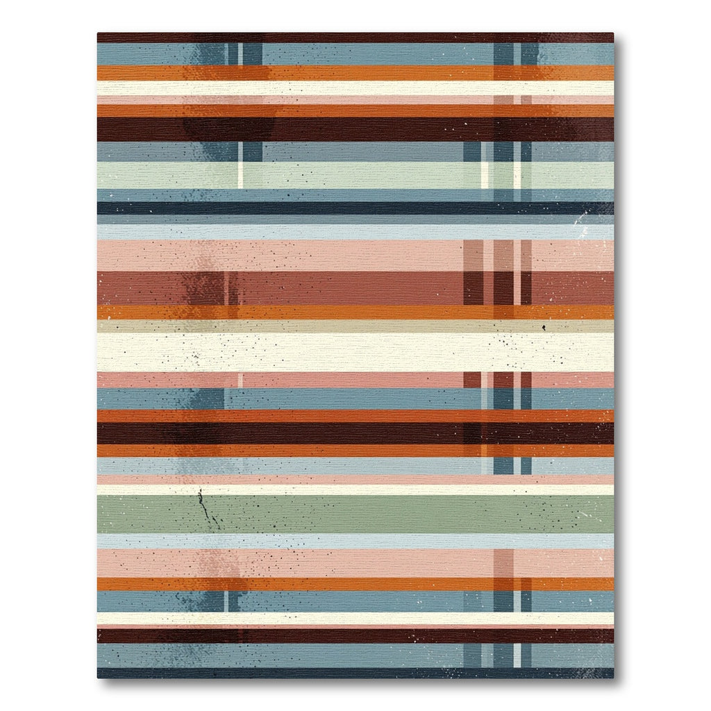 Muted Earthy Tone Horizontal Stripes Rug
