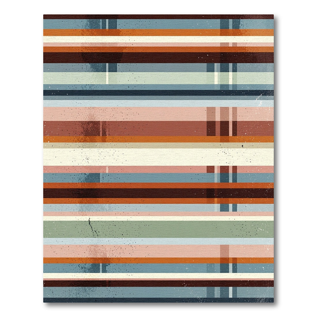 Muted Earthy Tone Horizontal Stripes Rug