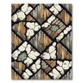 Rustic Wood And Stone Mosaic Rug