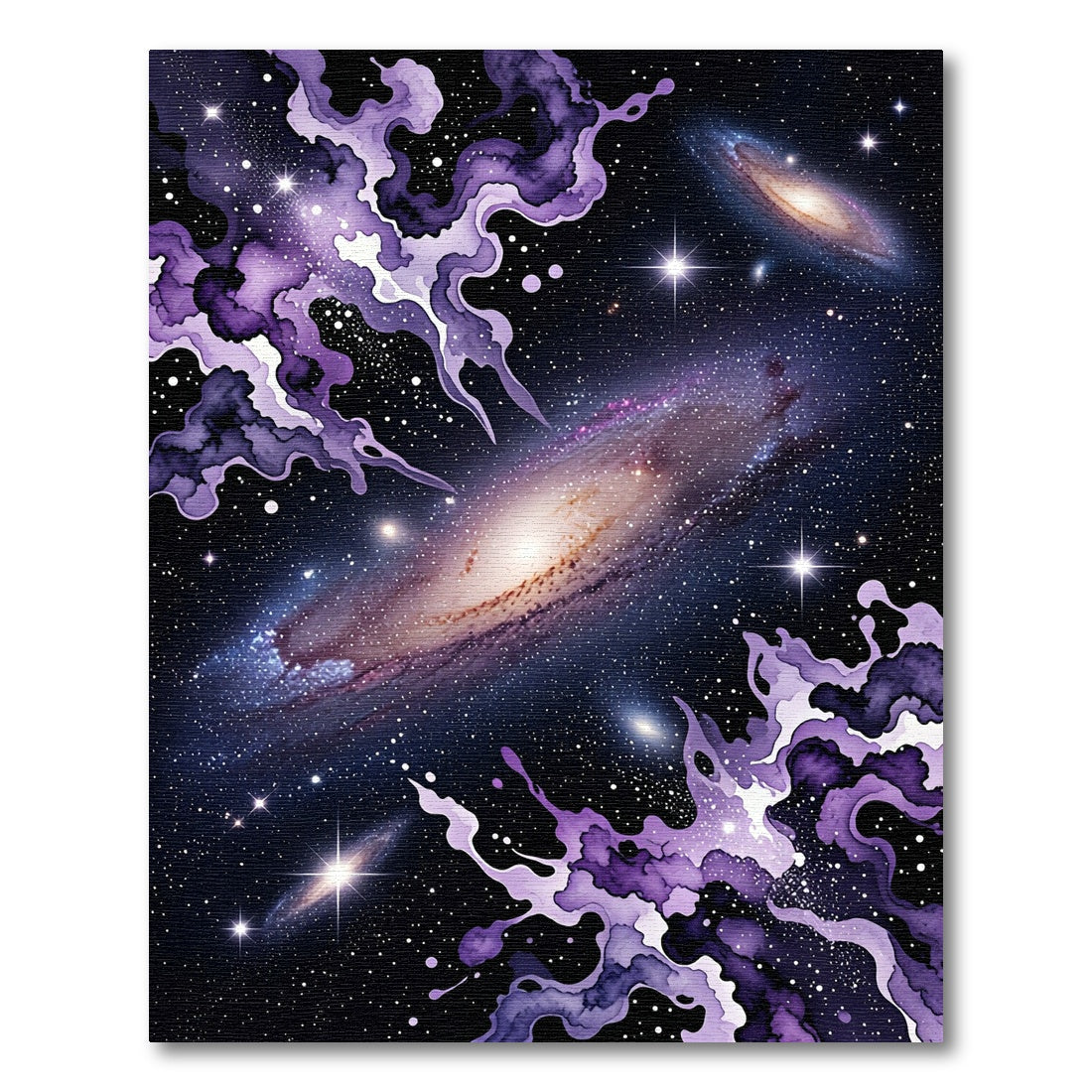 Ethereal Purple Galaxy Swirl Nebula Rug