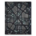 Modern Gray Urban Grid Rug