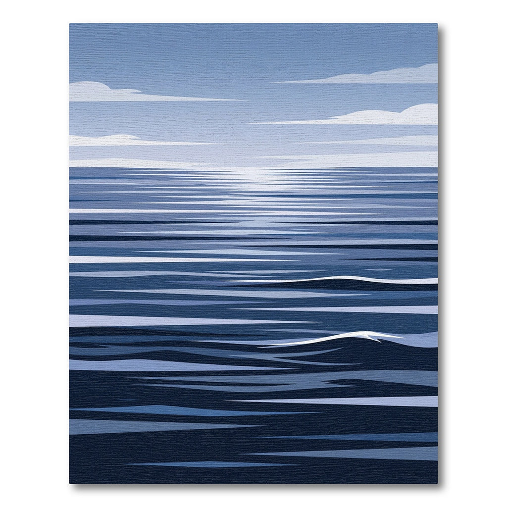 Blue Horizon Abstract Water Rug
