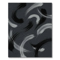 Abstract Swirlstrokes Black White Rug
