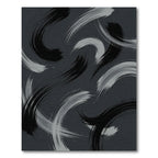 Abstract Swirlstrokes Black White Rug